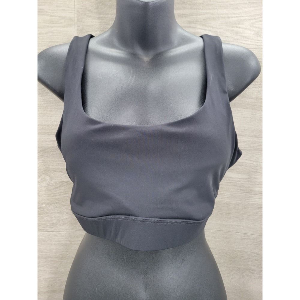 Vuori Blue Crossback Sports Bra Women's Pullover Wireless Solid Yoga Athletic